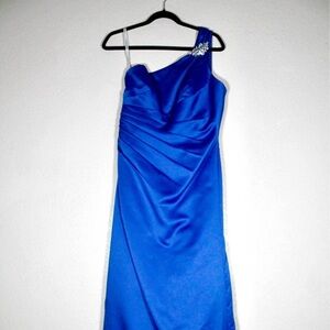 Rich Blue One Strap Bridesmaids Dress
